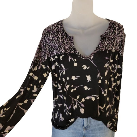 Lucky Brand Top Shirt Boho Long Sleeve M - Picture 3 of 15